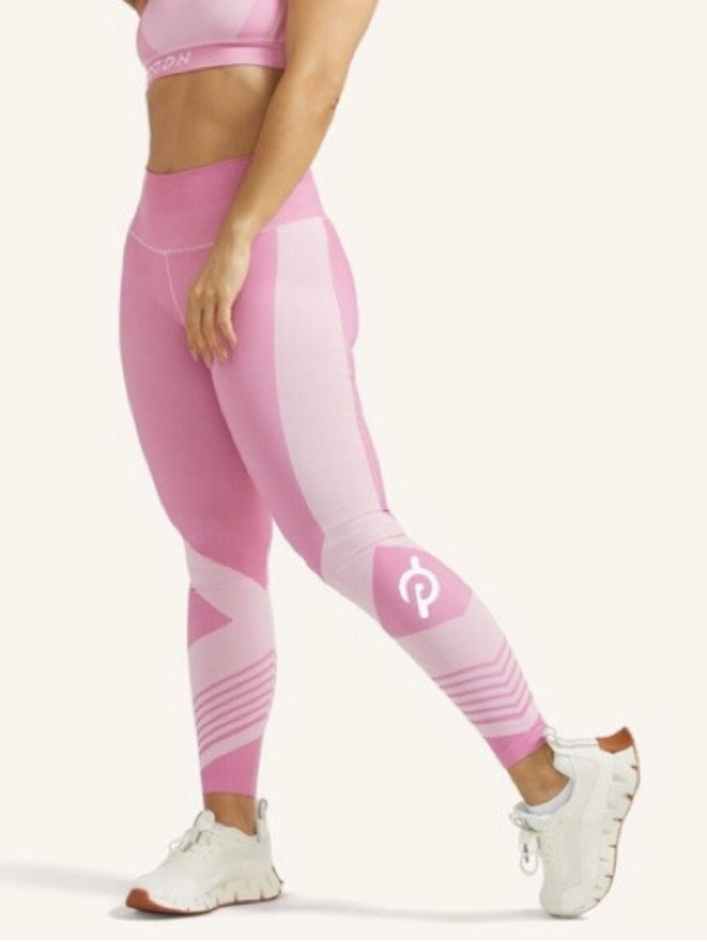 PELETON Pink Two Tone Seamless High Waist Active Athletic Leggings